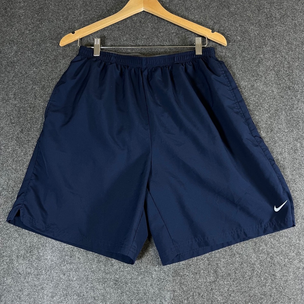 Nike Dri-FIT Mens Navy Blue Running Training Shorts Large 7 inch Inseam